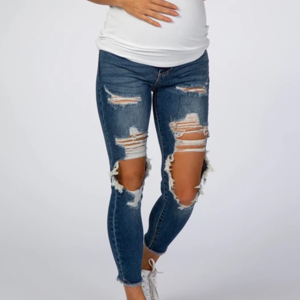 Pink blush maternity jeans